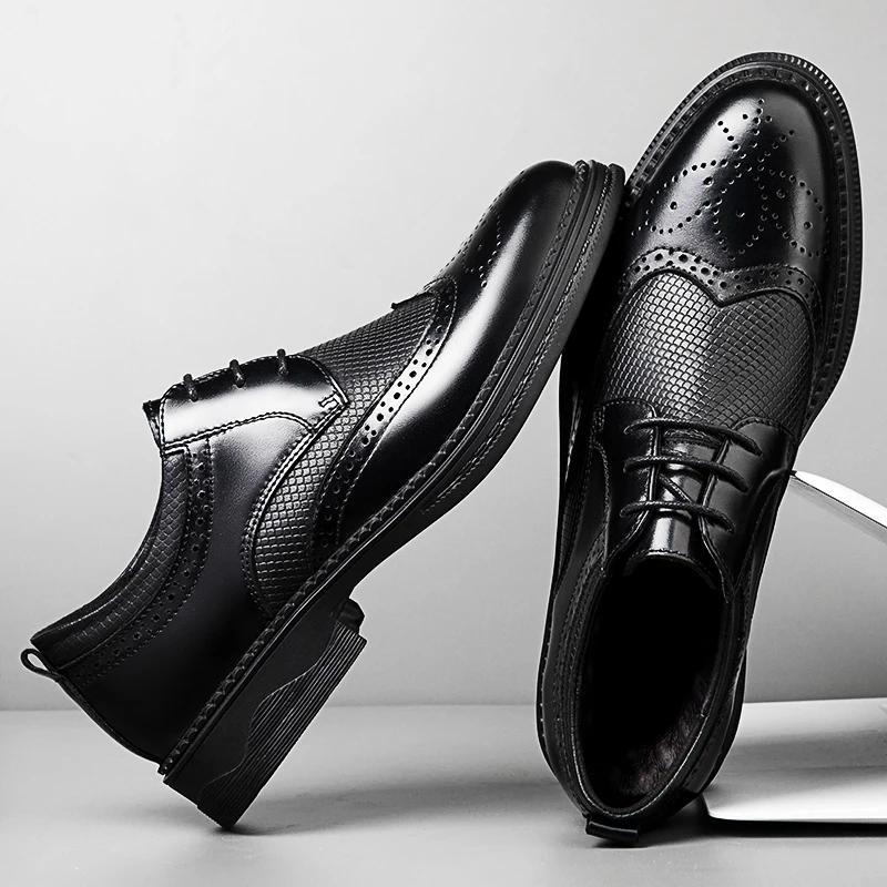 2024 Genuine Leather Mens Shoes High Quality British Mens Oxford Casual Shoes Business Formal Shoes Suit Gentleman Dress Office