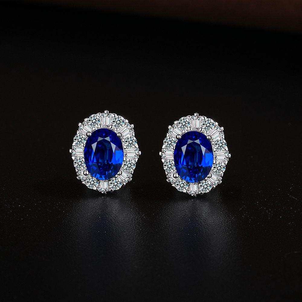 2026 Jewelry Classic Sapphire Denier Ring Earrings Pendant Europe America