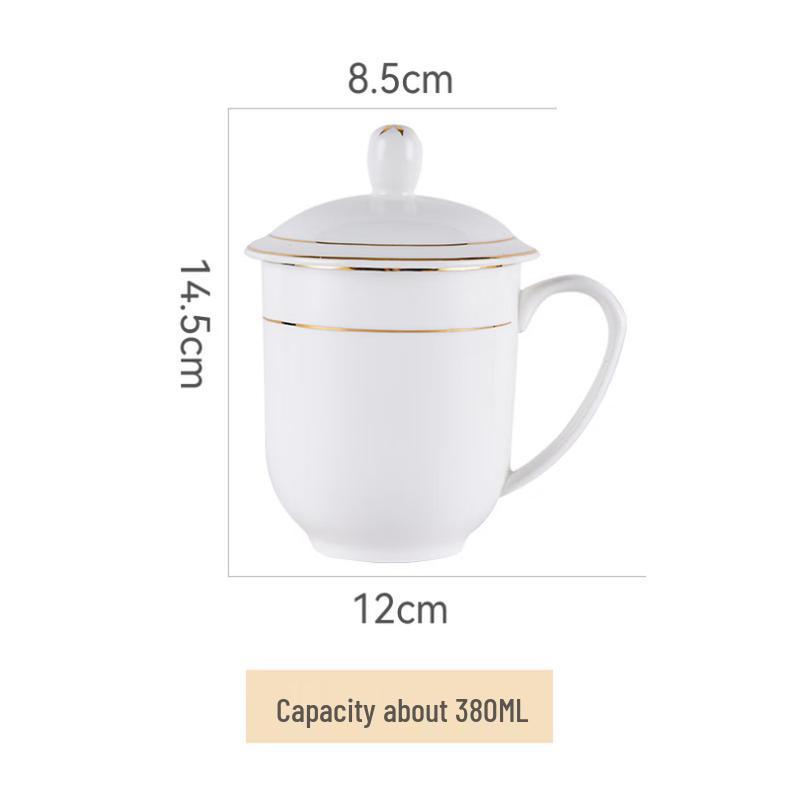 Shengye Ceramic Conference & Office Mugs with Gold Trim