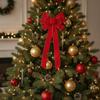 Creative Christmas Bow Decoration 1D DIY Christmas Tree Topper Handmade Elegant Christmas Tree Ornaments Holiday Accessories