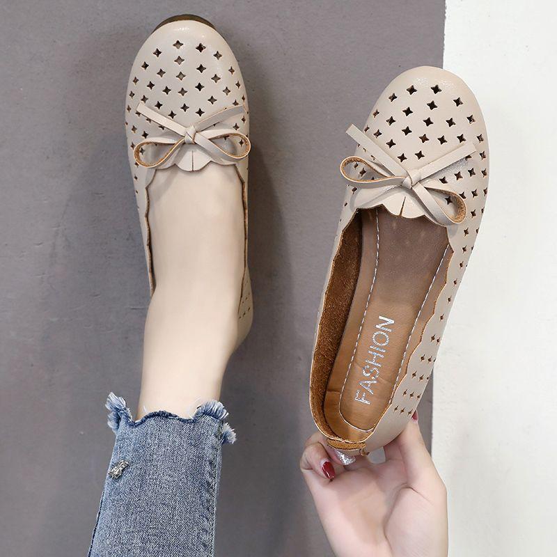 

Женские мягкие полые туфли на весну и осень с открытой подошвой, новые дышащие полые туфли на одну ногу 40