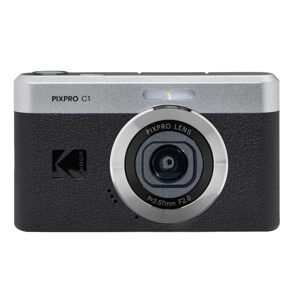 KODAK Pixpro C1 Digital Camera 13MP BSI 4x LCD LED Flash Black – Ultra-Compact CMOS, Zoom, 2.8-inch Screen, Built-in –
