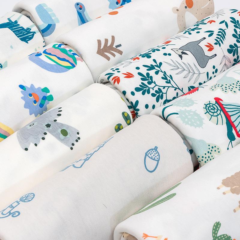 Printed Cartoon Cotton Knitted Fabric by Half Meter Cotton Jersey Fabric for Baby Clothing Making 100x185cm Other Fabric Plain