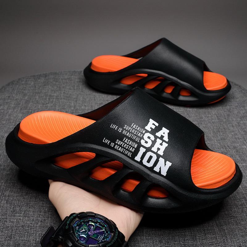 Mode Herren Hausschuhe Leicht Bequem Indoor Flip Flops Atmungsaktiv Hohle Strandsandalen EVA Weiche Sohle Männliche Pantoletten