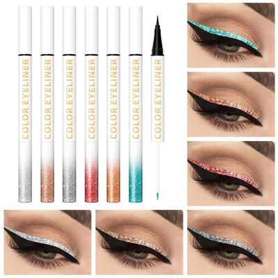 Doppelkopf-Perlglanz-Flüssigkeits-Eyeliner-Stift, schnell trocknender, wasserfester und nicht verschmierender Eyeliner