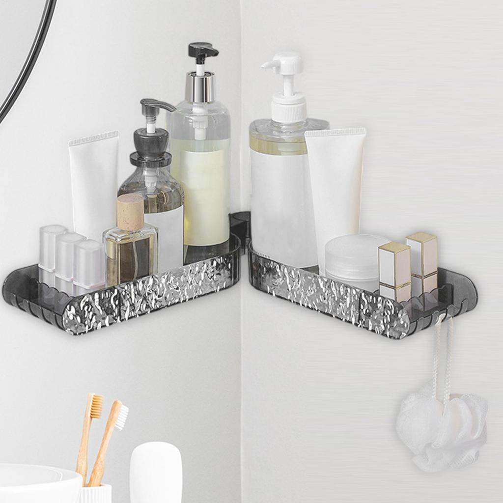 Corner Shower Shelves Waterproof Adhesive Rack Bathroom Shower Organizer Storage For Indoor Kitchen Living Room Countertop
