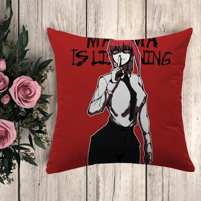 Anime Pillow Chainsaw Man Decorative Pillowcases  Sofa Cushions Cushion Cover  Pilow Cases Throw Pillows Fall Decor