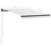 Manual Retractable Awning with LED Lights 300x250 Cm Cream