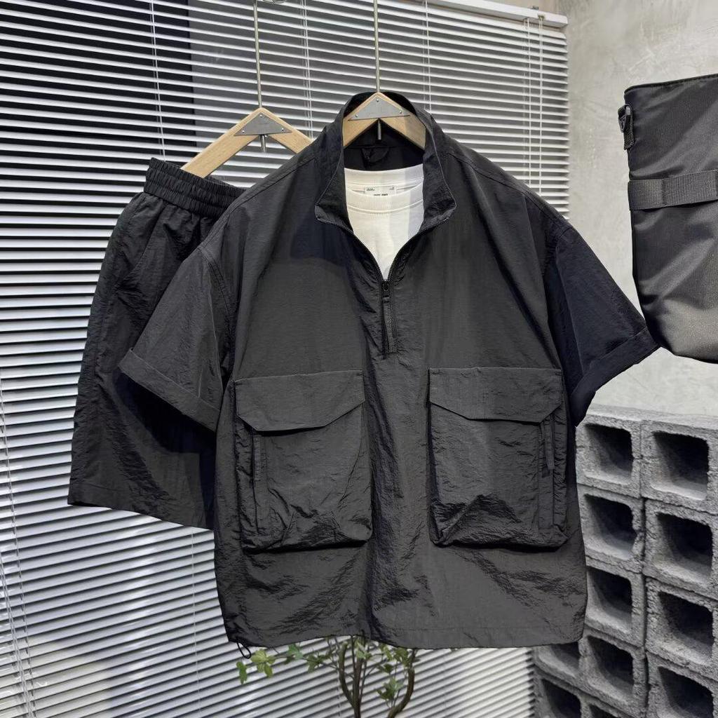 Men's Youth Trendy Five-Point Sleeve Shirt - Spring Literary Style