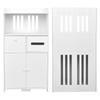 Bathroom Floor Storage Cabinet with Double Door Toilet Paper Storage Container Bathroom Organizer Furniture