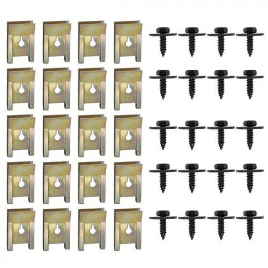 Metal Body Screw Nut Clips 40Pcs for Quick Car Repairs and tallations