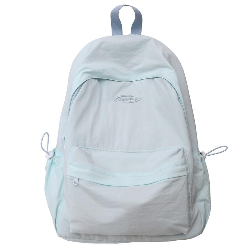 Schoolbag Lightweight Simple Solid Color Backpack Casual Versatile College Student Class Bag School Bag Female Outing Wind Student Backpack