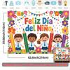 2D plane, 1 2D banner, durable background fabric for children's festival greeting cards, suitable for classrooms.