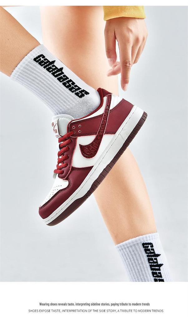 Putian AJ Dunk Weinrot Herren Low-Top Sneaker, Air Force 1 Lässige Damenschuhe Neuer Stil