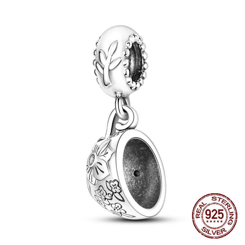 Inlaid Zircon Charm Beads Copper Color Love Heart Snake Dangle Fit Original Bracelet Charms Pendant Jewelry