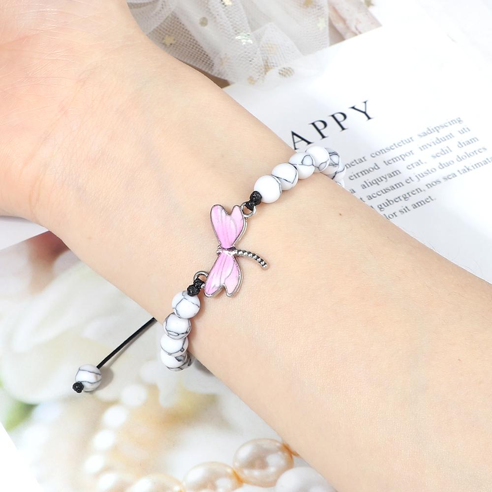 Light Pink Dragonfly Bracelets Dainty Alloys Adjustable Bangles Sweet Romantic Jewelry Gifts For Women Cute s Accessories