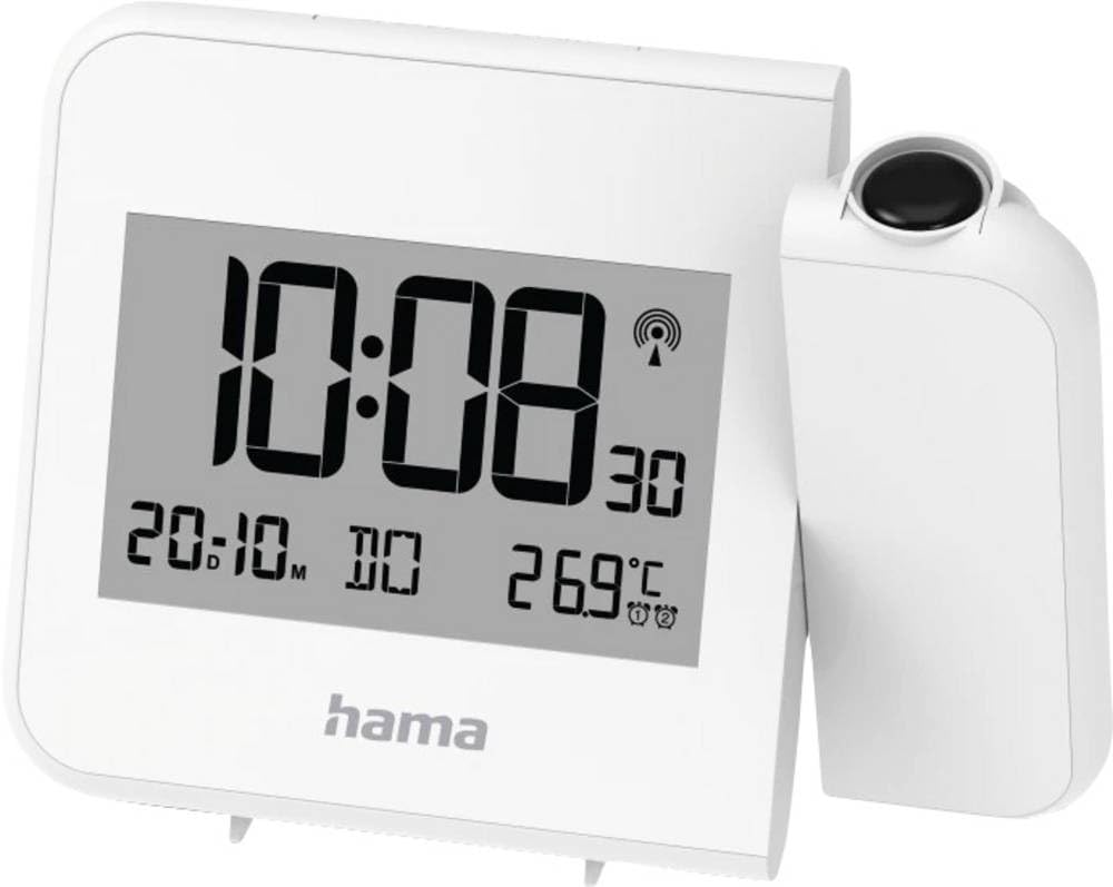 

hama Germany Hvar Projector Alarm Clock, Digital Radio-Controlled Alarm Clock, Wall or Ceiling Projection, white