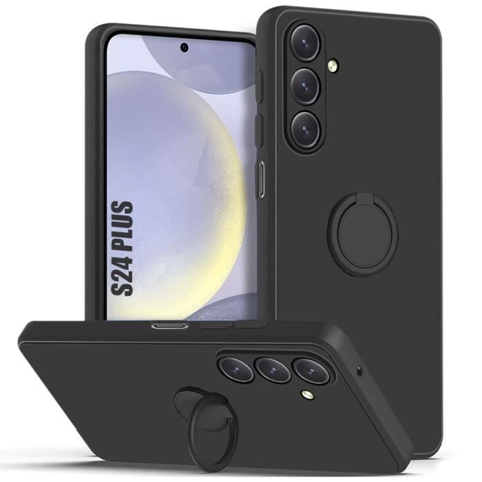 Pouzdro pro Samsung Galaxy S24 Plus - Silikonové - Černé - Otočný kroužek 360°