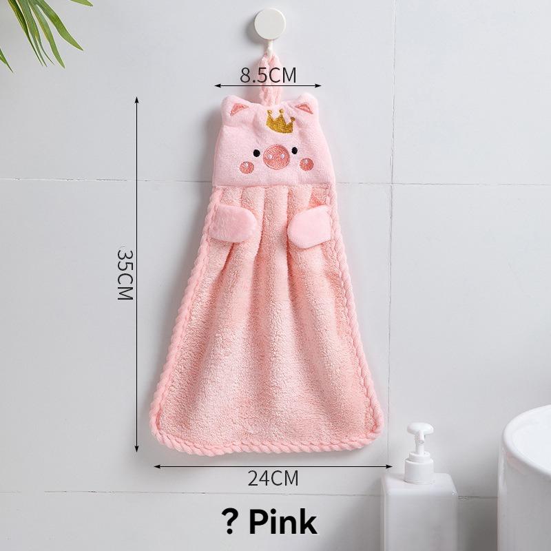 

Поросенок ручное полотенце бытовое милое подвесное впитывающее кухонное полотенце ленивая тряпка протирочное полотенце однотонное детское полотенце розовый