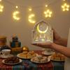 Creative Eid Desktop Ornament Moon Eid Wooden Decoration Night Light Ornament  Family Gatherings