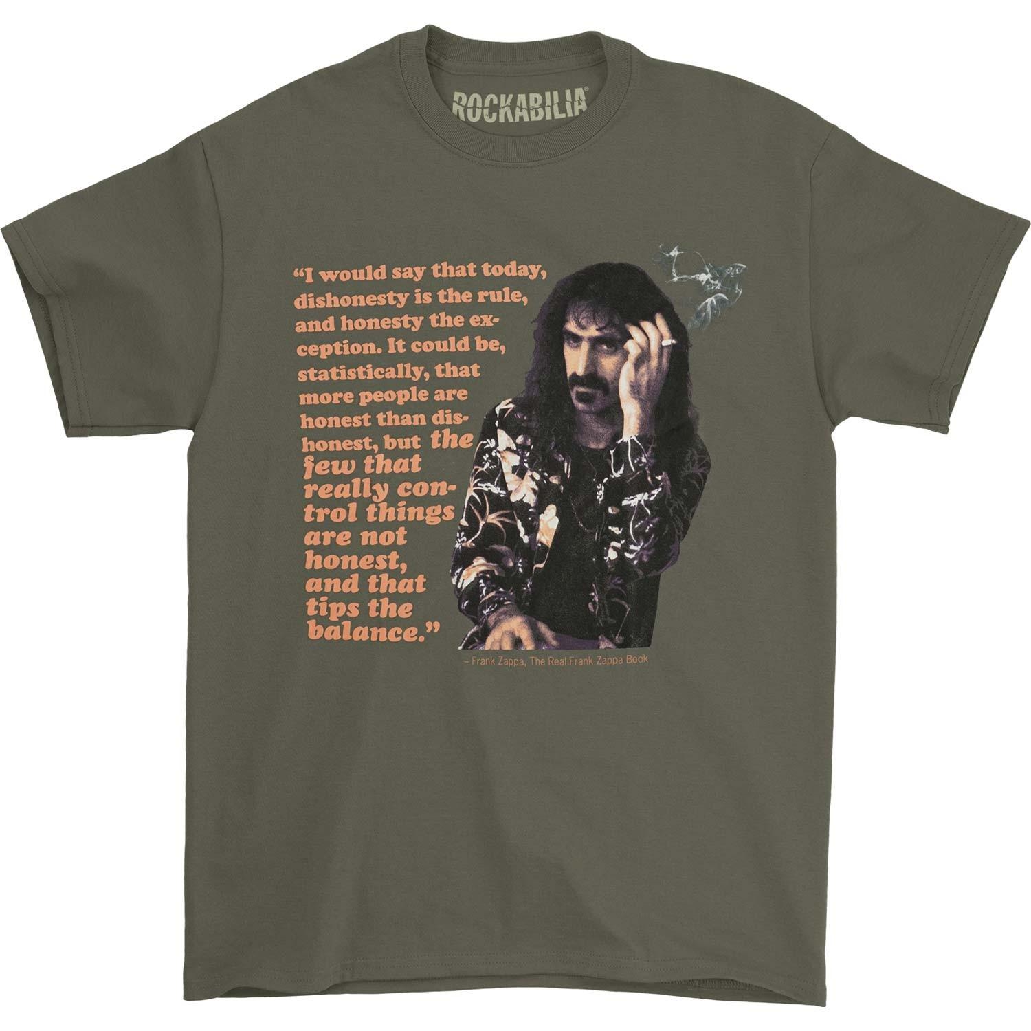 Men s Frank Zappa Honest Tee T-shirt Medium Charcoal 3XL