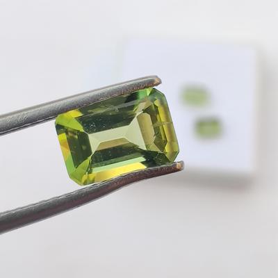 7x5 MM Natural Emerald Cut Peridot Gemstone: 2.60 Carat of 3 Pcs Loose Stone.
