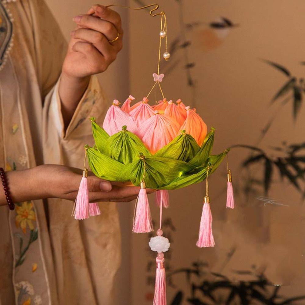 

Набор материалов для DIY Лотосовый фонарь Твист-палочка DIY Светящийся фонарь на праздник середины осени Реквизит для фото style2