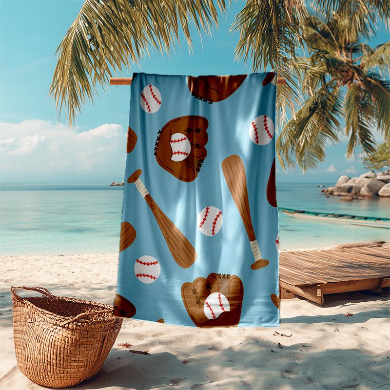 Ultra-Soft Beach Towel with Baseball Theme,Ideal for Pool - Camping, Diving - Perfect Travel Essential, Vibrant Beach Towel.
