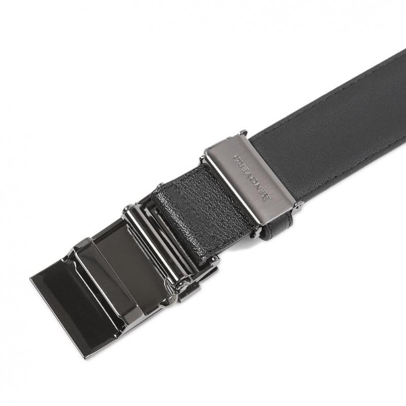 Daks Black Glossy Check Pattern Automatic Belt Bmg1acb1109k1