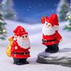Set of 4 Cartoon Santa Ornaments Resin Miniature Sculpture Christmas Gift For Home Office and Garden Landscape Decors