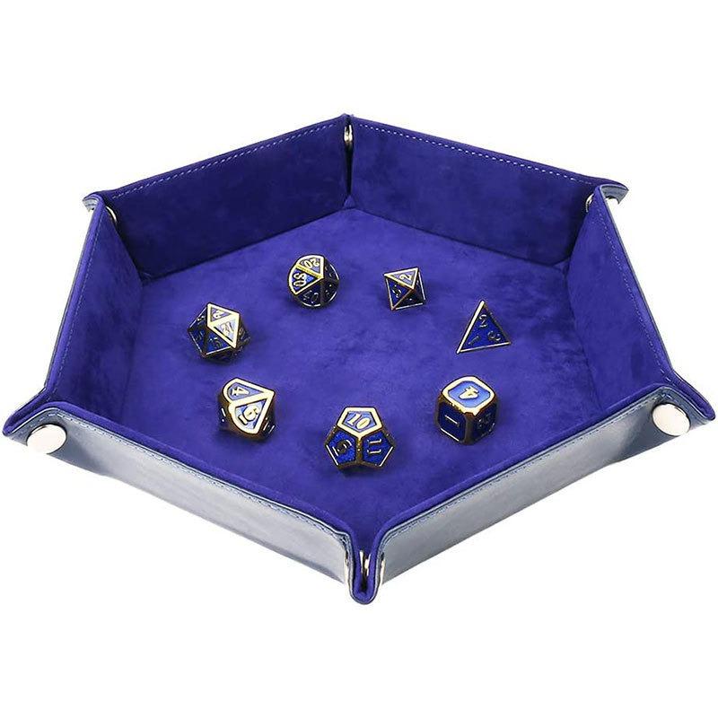 Hexagonal Velvet Foldable Dice Storage Tray