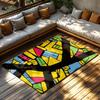Unique Area Rug Modern Abstract Geometric Pattern Floor Mat Living Room Decor Home Carpet Non-Slip Indoor Outdoor Rug Gift