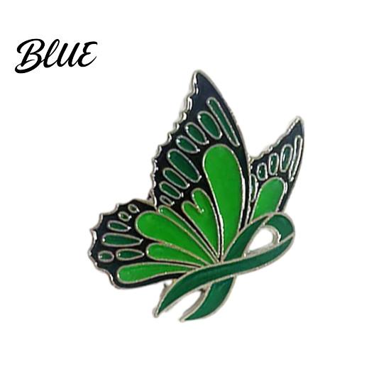 Cardigan Brooch Women Enamel Butterfly Design Healing Ribbon Pin Dripping