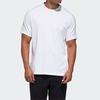 Adidas Ribbed Crew Neck Solid Short Sleeve T-Shirt Men Tops White GF4022