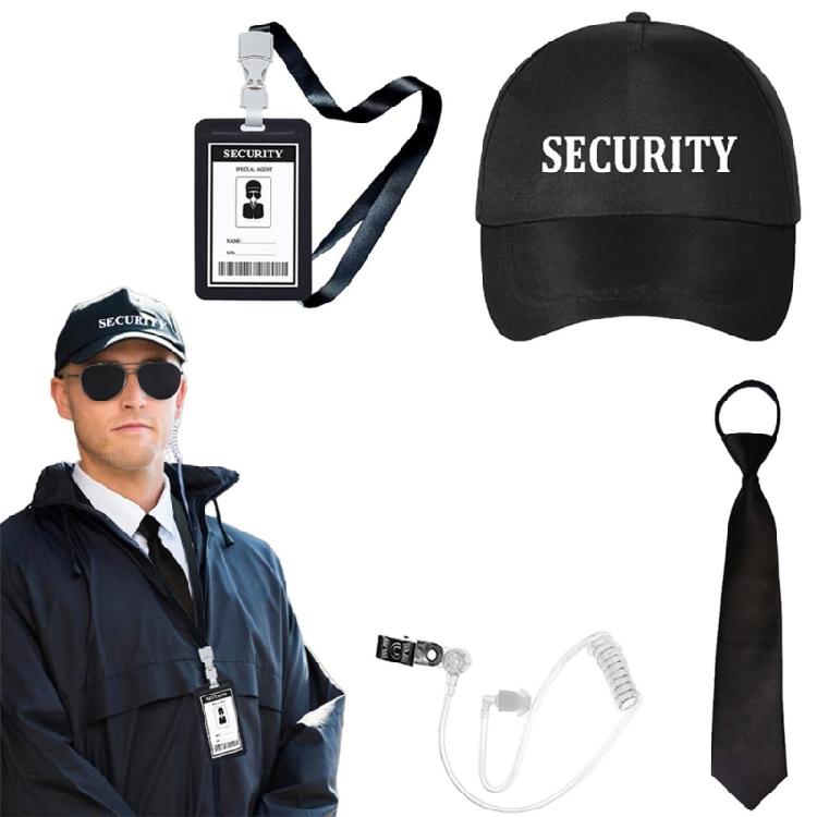 Halloween Secret Agent Costume With Earpiece Neck Tie And Black Glasses For Adult Children Role Play Halloween Dress Up