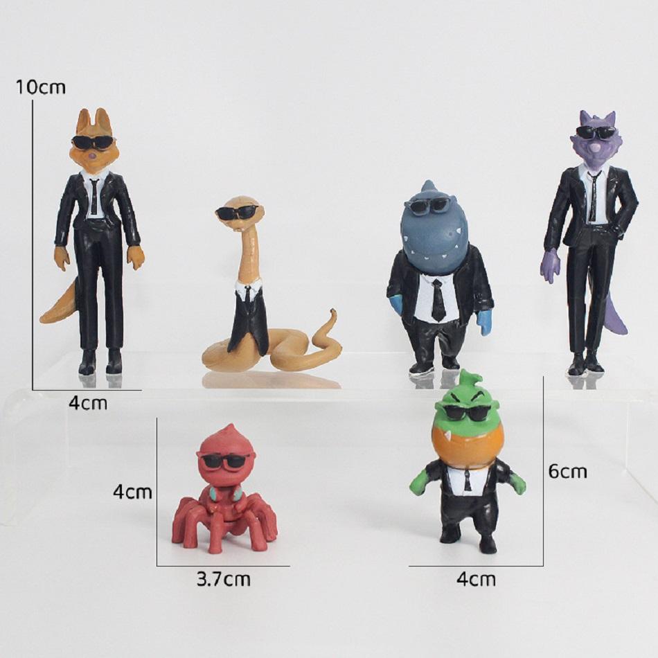 6Pc/Set Anime Movie The Bad Guys Cartoon Figure Pvc Anime Action Figures Model Collection Decoration Toy Doll Kid Christmas Gift