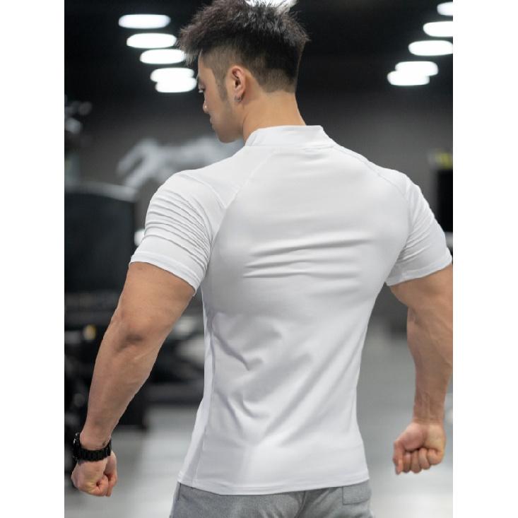 Nové pánské polo tričko vyrobené z čisté bavlny se spadlými rameny vysoce kvalitní, volný střih pro fitness, univerzální pro každodenní cvičení, s krátkým rukávem, pro volný čas