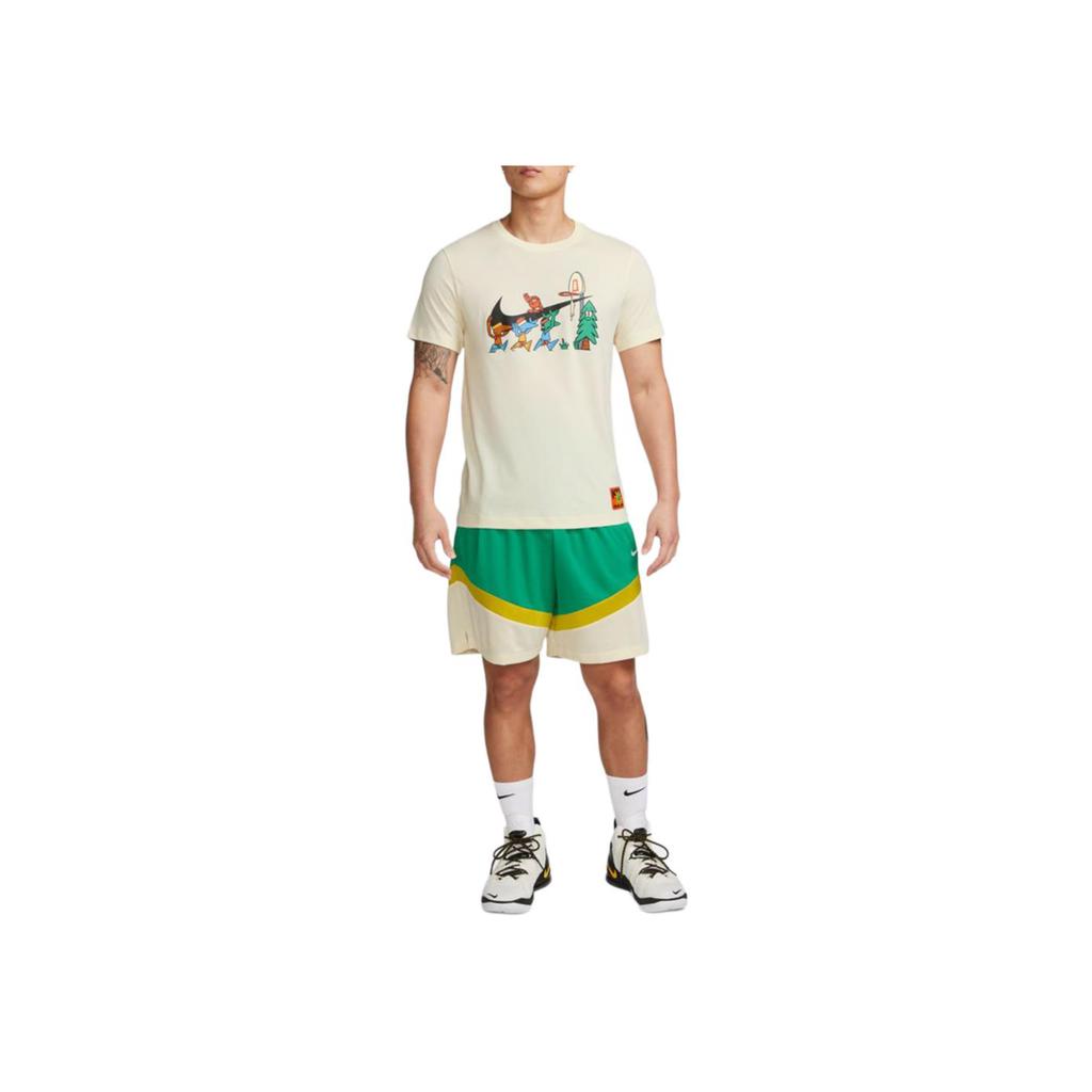 Nike Patterned Print Round Neck Quick-Dry Short Sleeve T-Shirt Men Tops Khaki FD0068-113