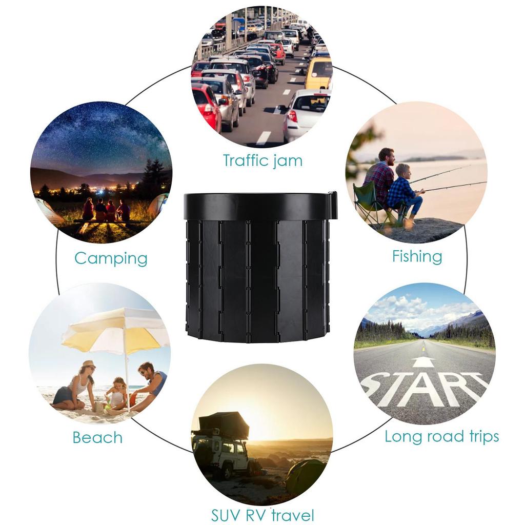 Portable Folding Toilet Travel Camping Toilet Porta Potty Car Toilet Bucket Toilet for Camping Boat Hiking Long Trips