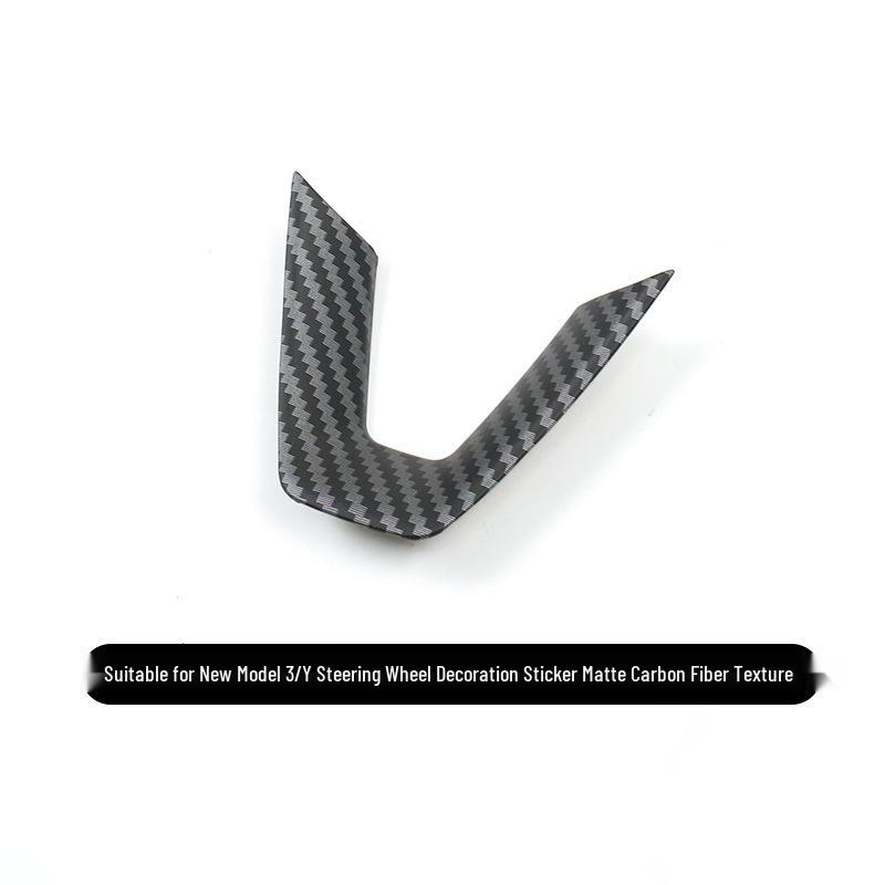 Model 3 Carbon Fiber Steering Wheel Decorative Patch - Interior Car Accessory