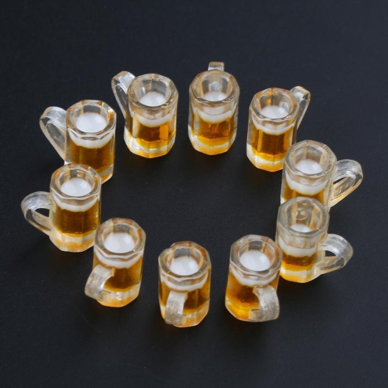 Resin Beer Glass Doll House Decor Miniatures Fairy Garden Decorations Kids Gift