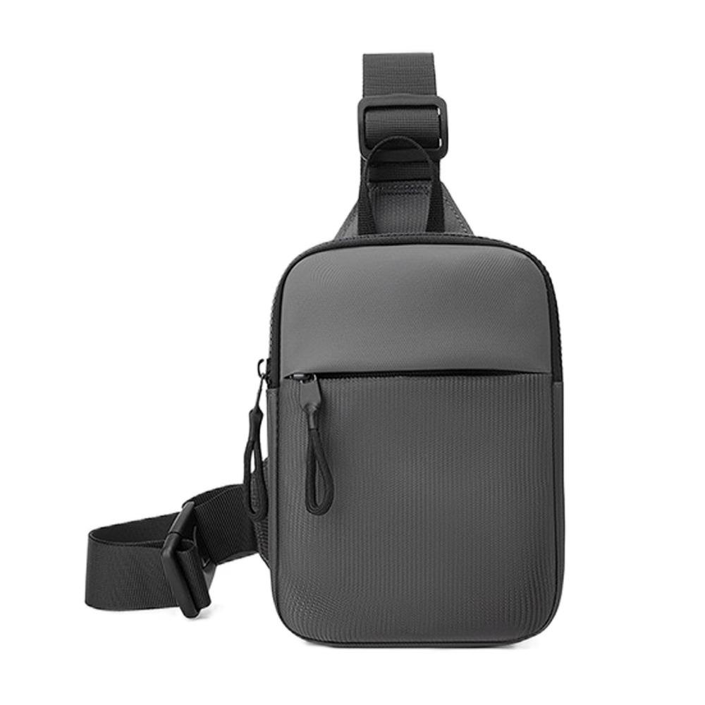 Casual Oxford Men's Chest Bag Black Zipper Sports Phone Bag Lightweight Large Capacity Travel Purse