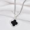 Four-Leaf Clover Necklace Women'S High-Value Versatile Trend Diamond-Encrusted Pendant Autumn And Winter Sweater Chain
