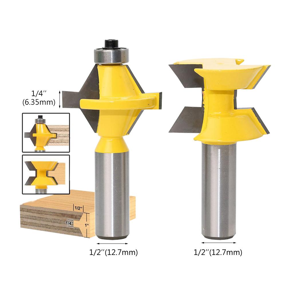 Large Lock Miter Router Bit 120Degree Shank Tenon Cutter Woodworking CarvingTool