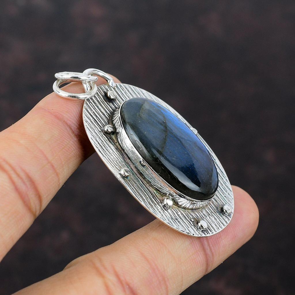 Labradorite Pendant Top Quality Gemstone Jewelry 925 Sterling Silver Pendant Handmade Unique Style Jewelry Gift For Mother Brand New Jewelry