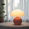 Cream Ceramic Mushroom Night Light LED Dimmable Bedside Lamp Warm Decor Lighting
