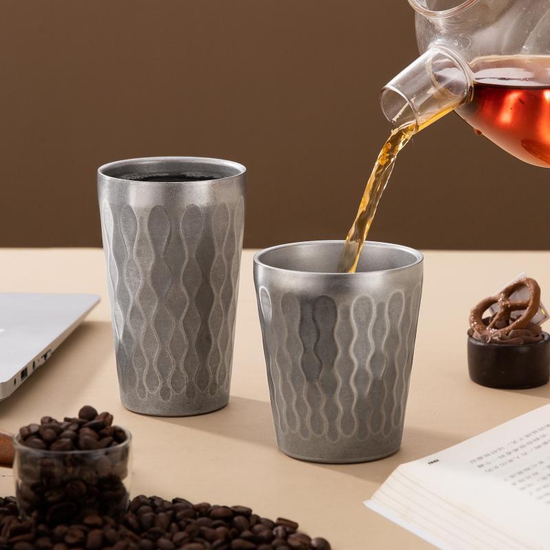 Shangqi Vintage 304 Stainless Steel Double-Layer Coffee & Water Cup