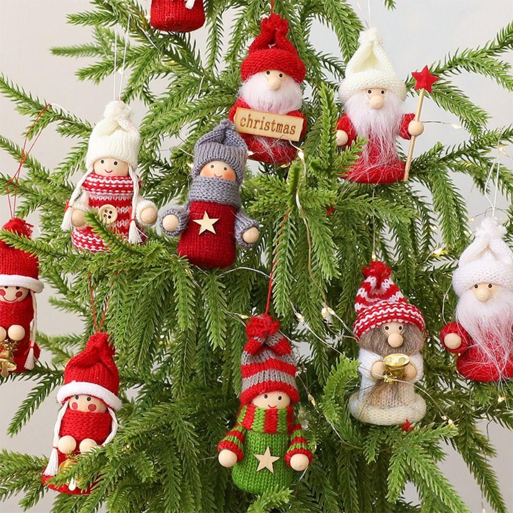Hanging Loop Christmas Doll Ornaments Christmas Figurine Set Seasonal Party Decor