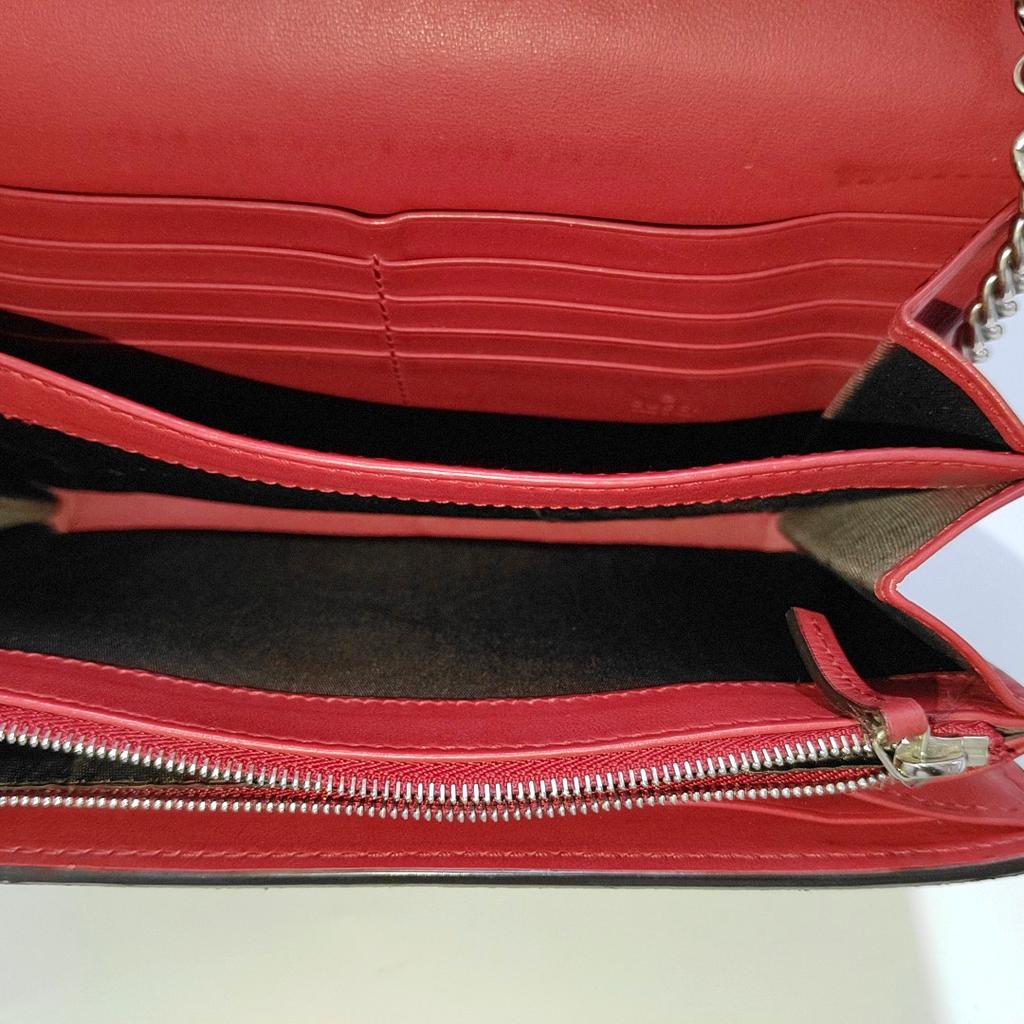 [Pre-Owned] Dionysus Tiger Head Buckle Logo Beige Lining GG High-Quality Synthetic Canvas WOC Wallet Crossbody Shoulder Bag - Good #12QC9C