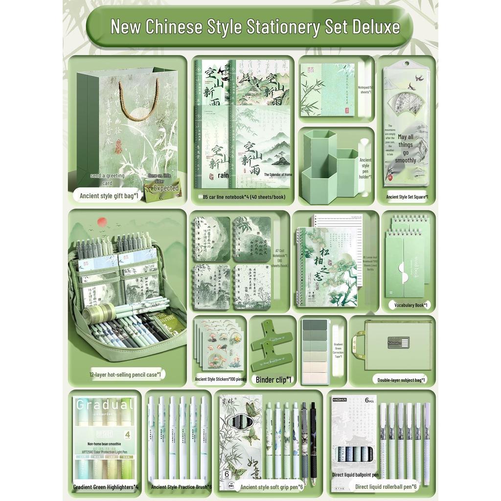 Chinese Style Stationery Gift Set for Students: Graduation Reward for Boys, Ideal for Primary To High School First Year Learning